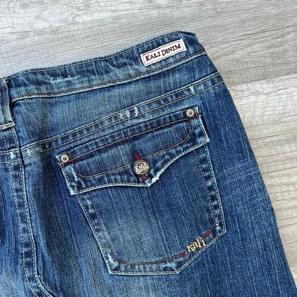 Y2K Mirco Mini Denim Jean Skirt Flap Pockets Kail Size 13 - Picture 3 of 4